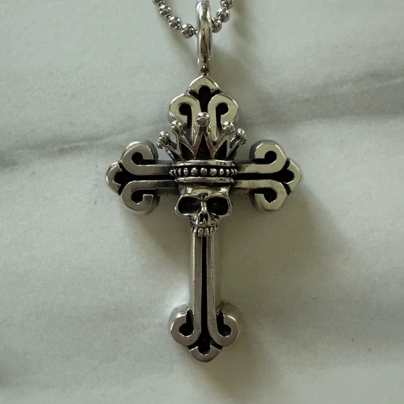 King Baby Studio Silver Cross Pendant Necklace - Picture 4 of 9